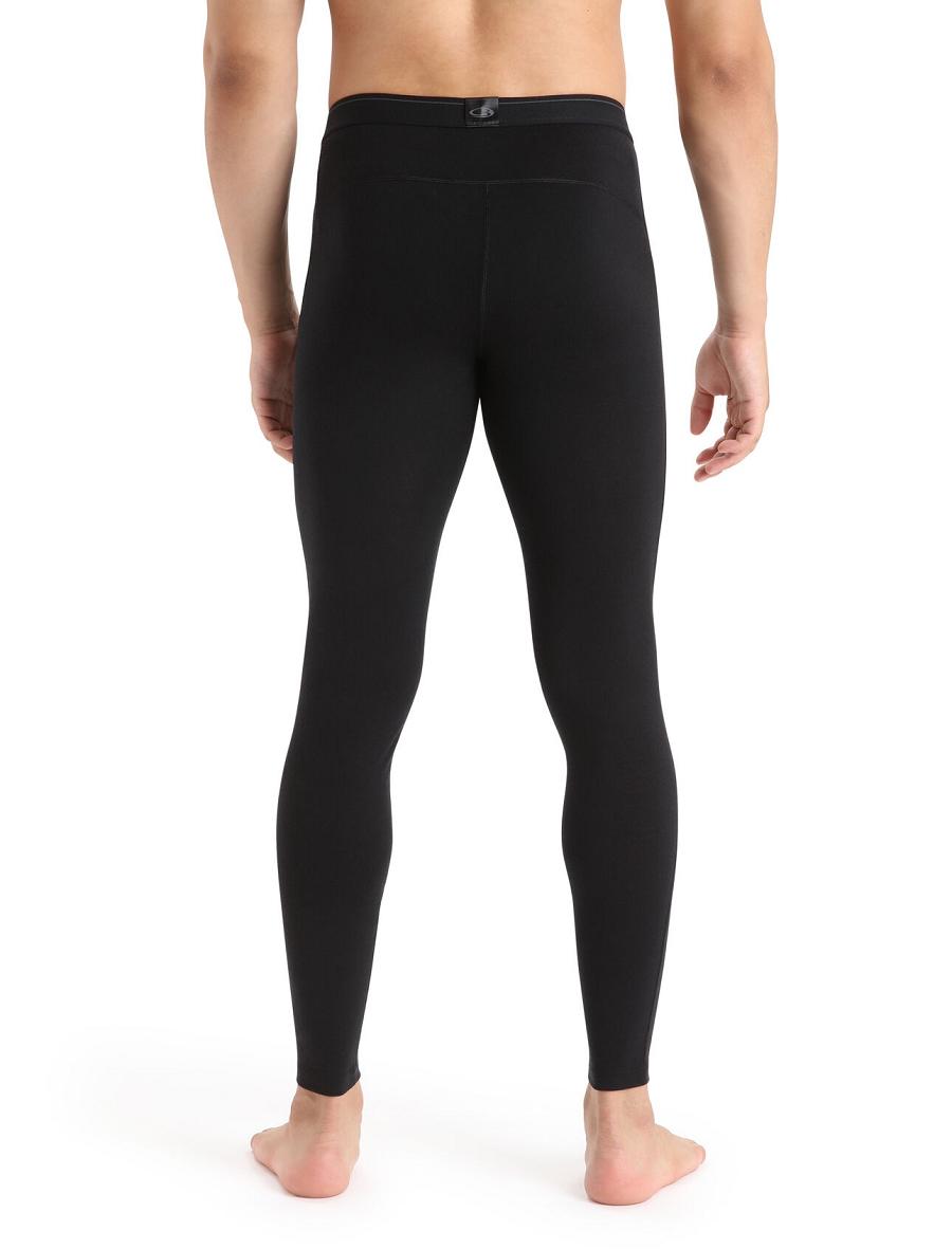 Men's Icebreaker Merino 200 Oasis with Fly Leggings Black | CA 1813HAPK